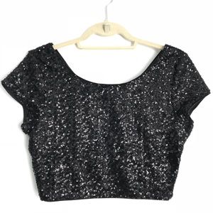 EXPRESS Sequin Crop Top